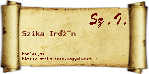 Szika Irén névjegykártya