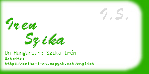 iren szika business card